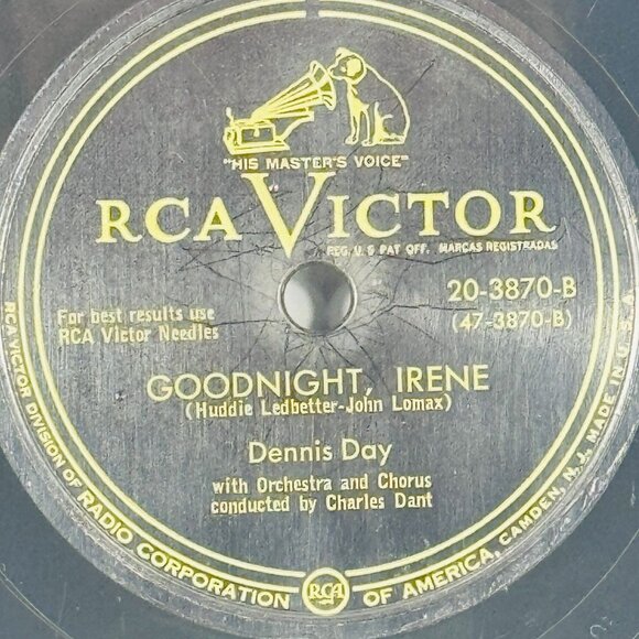 Dennis Day - All My Love / Goodnight Irene - 20-3870 RCA Victor 78 RPM Shellac - Picture 3 of 4